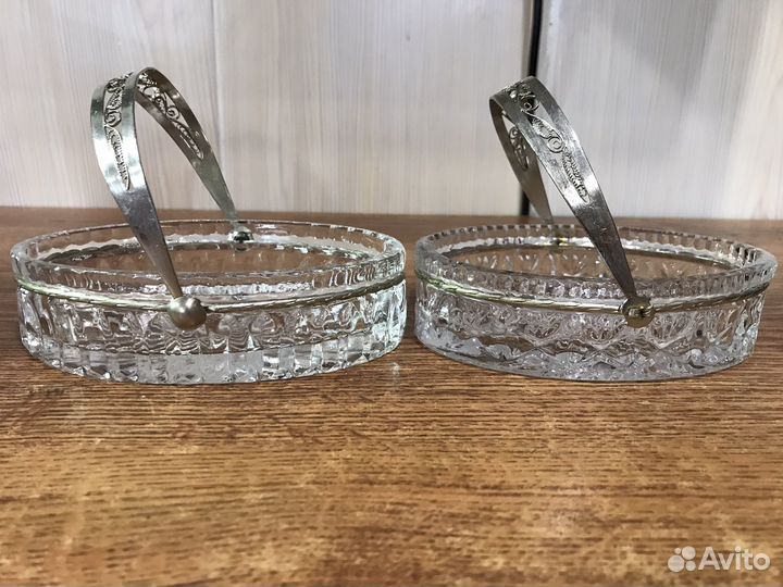 Хрусталь с мельхиором Конфетницы