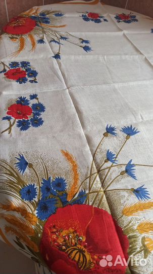 Новая скатерть лен СССР 130х125 см