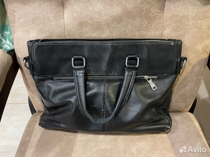 Сумка кожаная для ноутбука