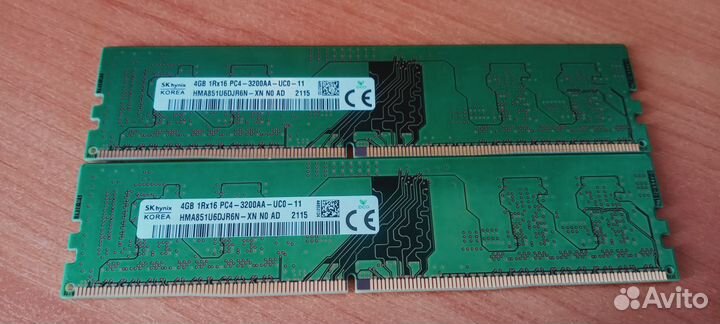 Оперативная память ddr4 3200мгц 4+4 гб