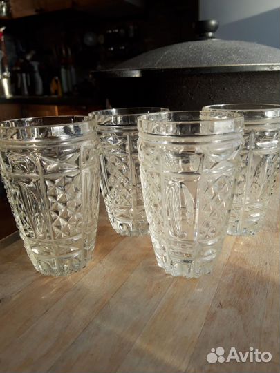 Хрустальные рюмки на ножке СССР, стаканы