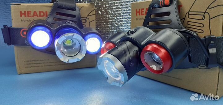 Налобный фонарь 3 оптические линзы Функция Zoom