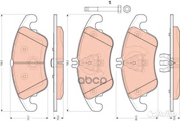 Колодки тормозные GDB1737 TRW