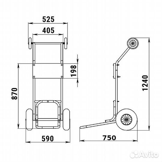 Тележка для лодочного мотора с доп. колесами