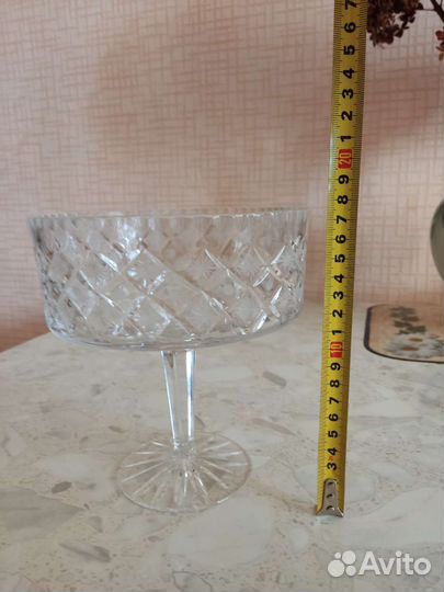 Ваза для фруктов на ножке хрусталь