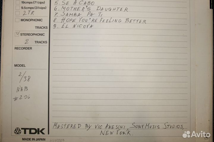 TDK ; Копия мастер ленты 