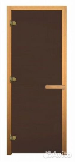 Дверь Бронза матовое 180*68, 8 мм, 3 петли, короб