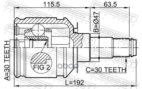 ШРУС внутренний перед 0111GRJ120 Febest