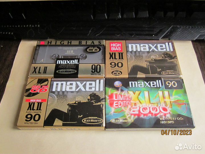 Аудиокассеты maxell xlii 90, chrome, 4 штуки