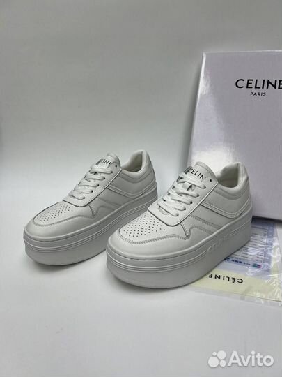 Кроссовки кеды celine кожа на платформе (36-40)