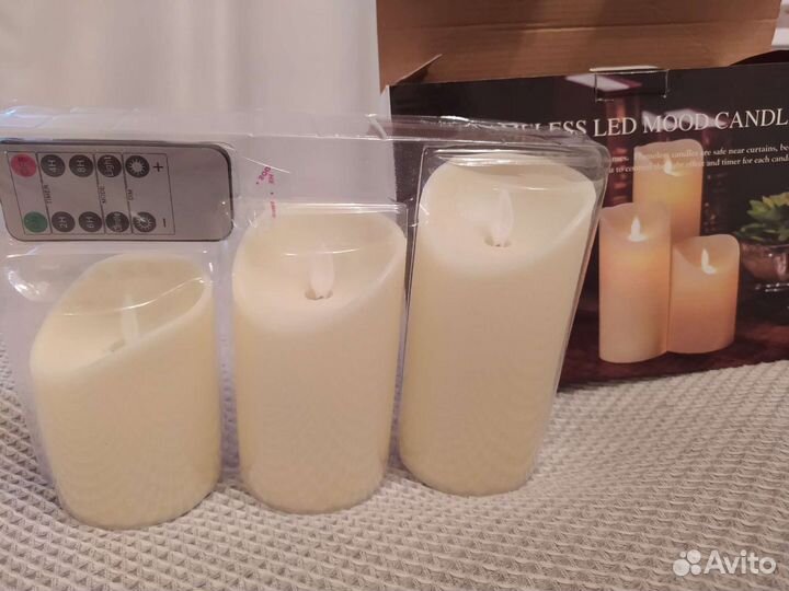 Чарующие свечи с имитацией пламени, набор, пульт