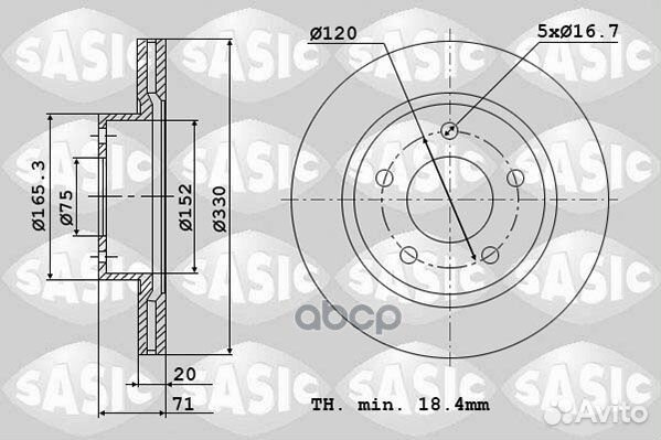Диск тормозной BMW X3/X4 6106198 Sasic