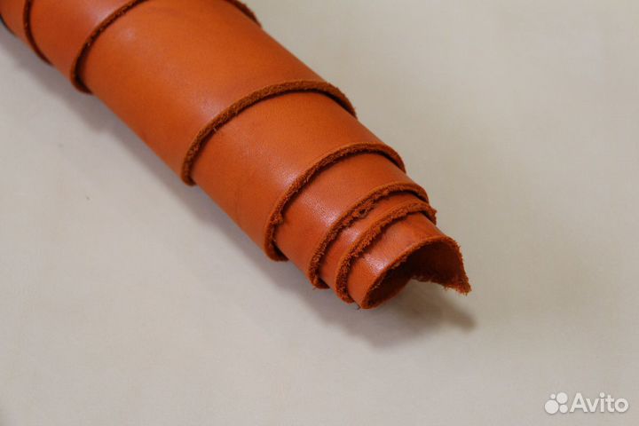Кожа. Пола ременная оранжевая