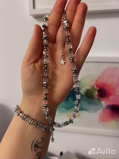 Колье чокер из натуральных камней