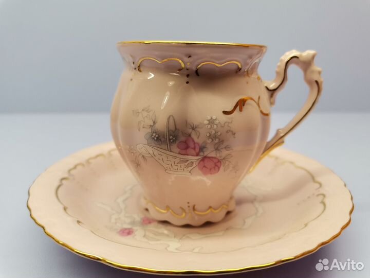 Чашка кофейная розовый фарфор