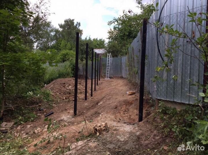 Столбы для забора - винтовые сваи. Монтаж под ключ