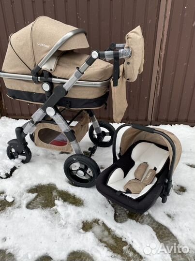 Коляска трансформерLuxmom G600 3в1 (бежевая )