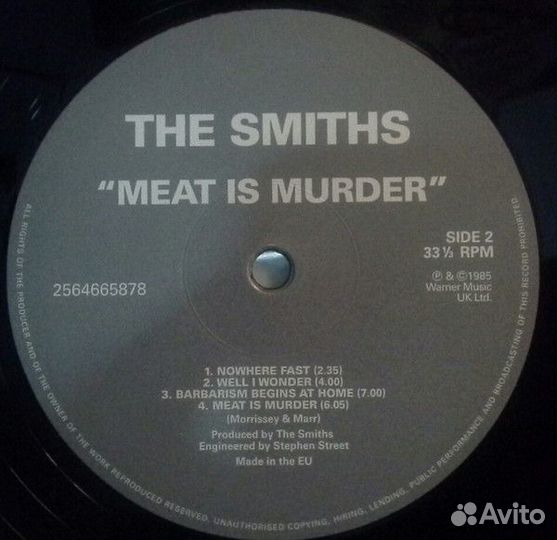 Виниловая пластинка WM The Smiths Meat Is Murder