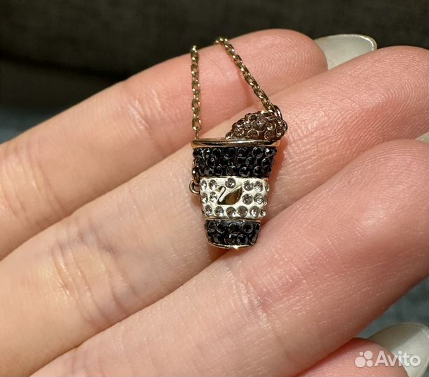 Swarovski подвеска кофейный стакан