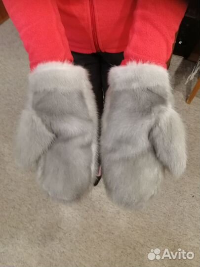 Шапка женская норковая + норковые варежки