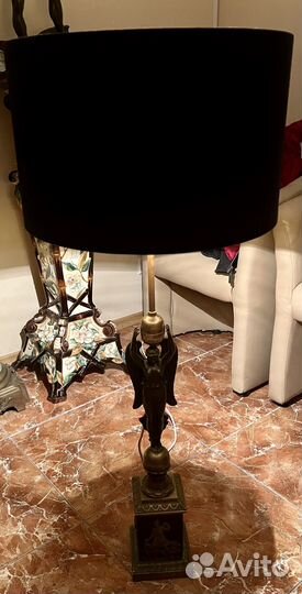 Бронзовая Лампа, светильник Ника. 19 век