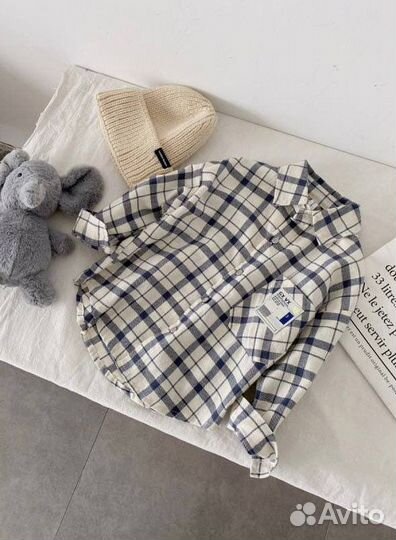 Детская хлопковая клетчатая рубашка