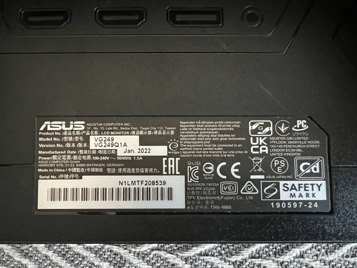 Монитор Asus TUF Gaming VG249Q