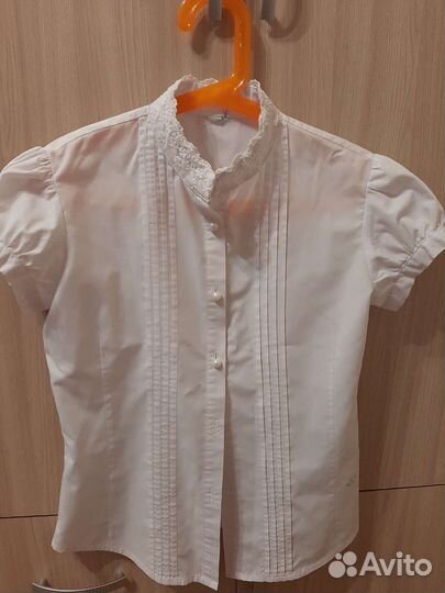 Рубашка белая школьная для девочки 140-146