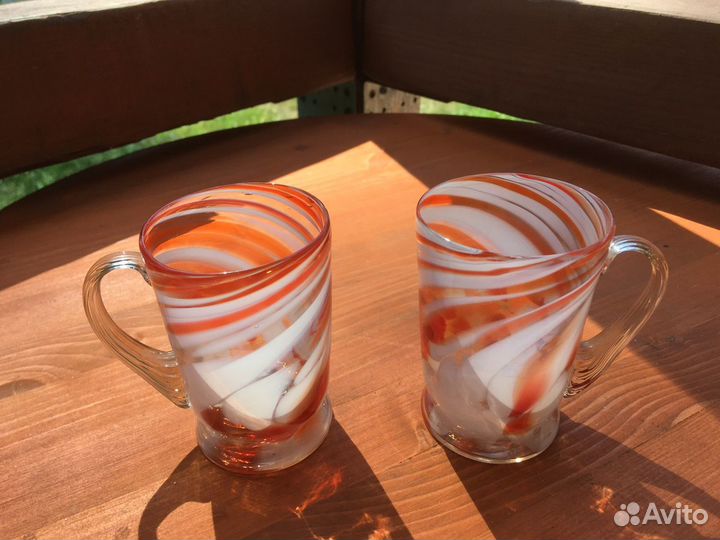Графин и кружки цветное стекло СССР
