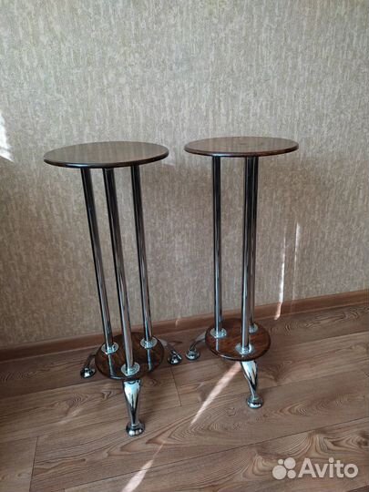 Подставка для цветов напольная дерево/сталь