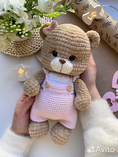 Вязаный зайка, мишка ручной работы