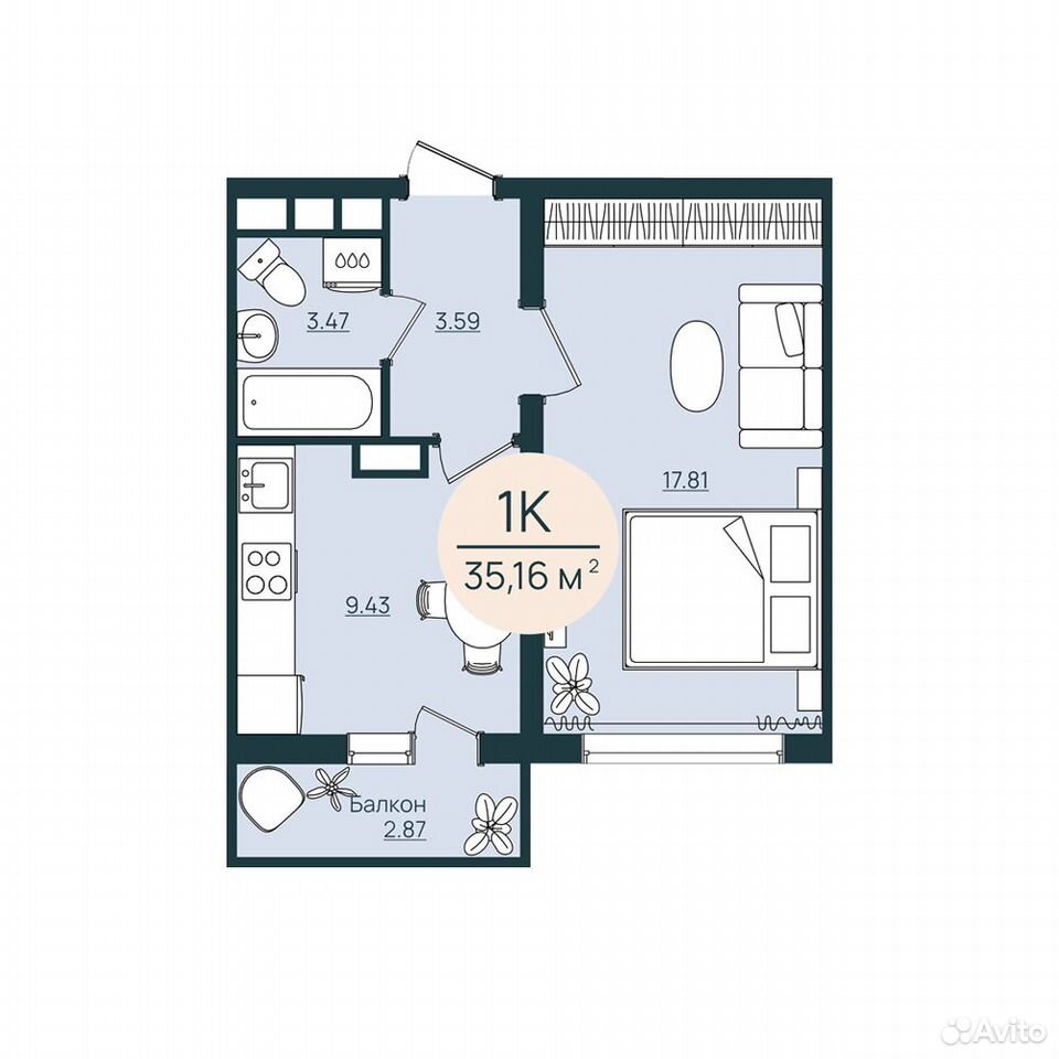 1-к. квартира, 35,2 м², 10/12 эт., Херсон
