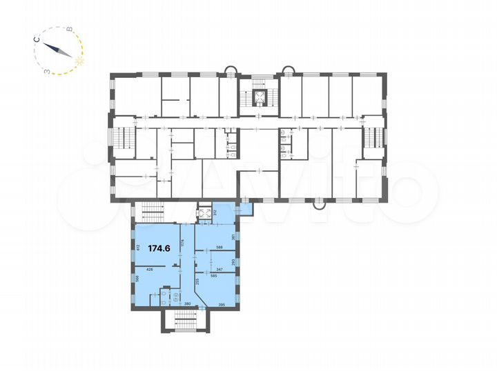 Офис в Бизнес-центре класса В, 174,6 кв.м