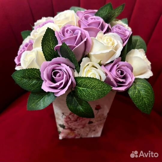 Букет из мыльных роз