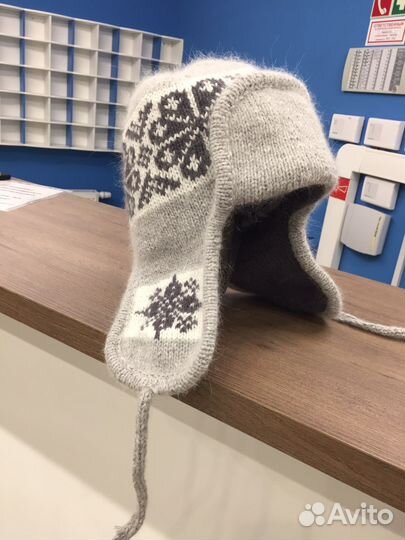 Шапка-ушанка из пуха норки. Размер 54-58