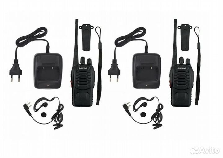 Рация 2 шт Baofeng BF-888S с гарнитурой розница