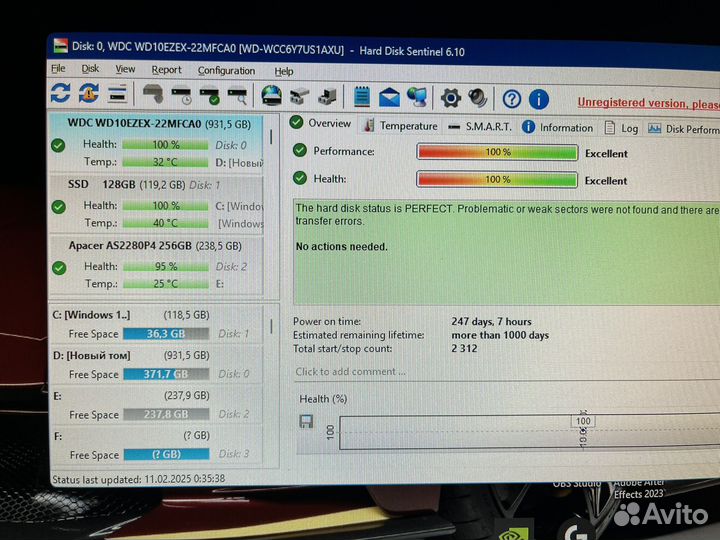 HDD WD Blue на 1TB (1000GB)