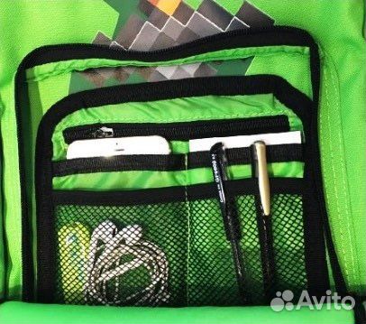 Школьный рюкзак Майкрафт Кирка зеленый