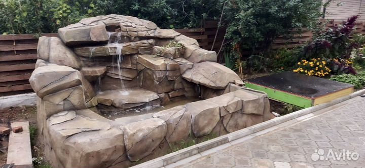 Водопад искусственные скалы арт бетон