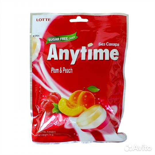 Карамель леденцовая без сахара Anytime Plum &