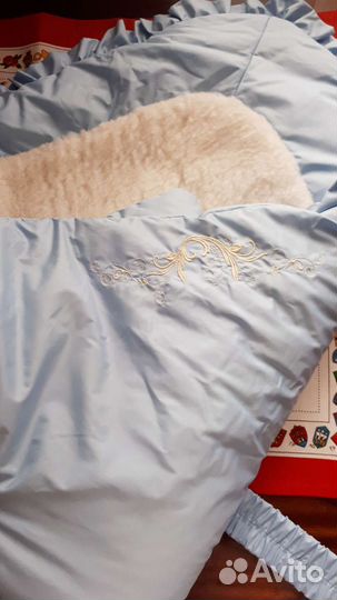 Конверт-одеяло на овчине зима на выписку