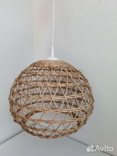Плетёный абажур на заказ из бумажной лозы