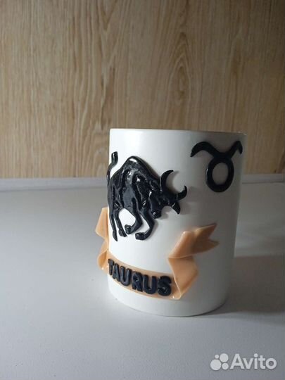 Кружка с декором из полимерной глины