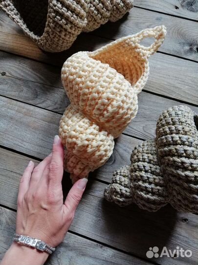 Ракушка интерьерная вязаная / корзина / игрушка