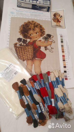 Канва с рисунком, схемы плюс мулине