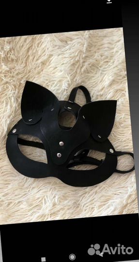 Маска кошки натуральная кожа