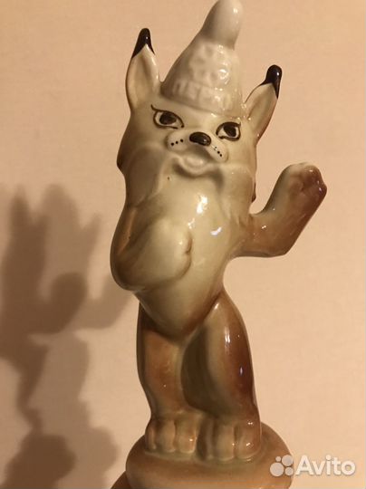 Фарфоровая статуэтка Рысь 1985 21 см