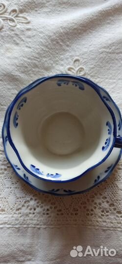 Гжельссср#Авторские#Чашки#Сахарница#Чайник#Ваза