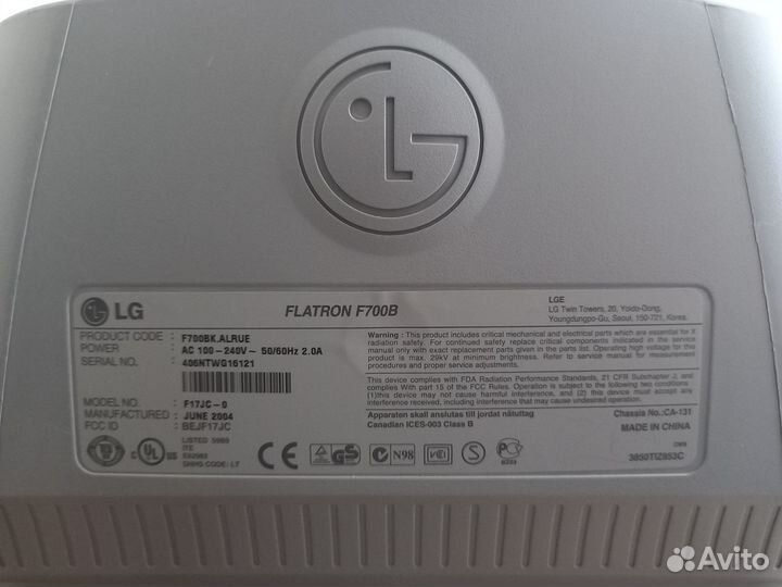 Монитор для компьютера ЭЛТ LG Flatron