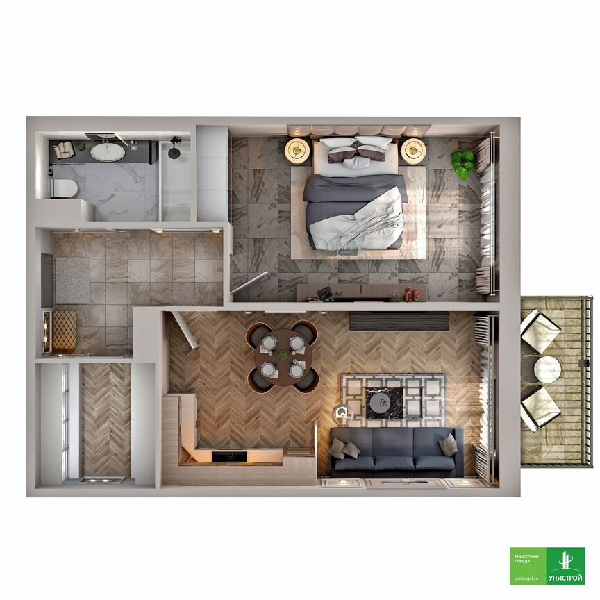 1-к. квартира, 58,5 м², 4/10 эт.